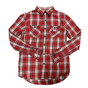 RED PLAID RALPH LAUREN SHIRT SZ S BUTTON FRONT 100% COTTON DENIM & SUPPLY MENS